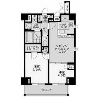東京都北区赤羽２丁目 賃貸マンション 2LDK